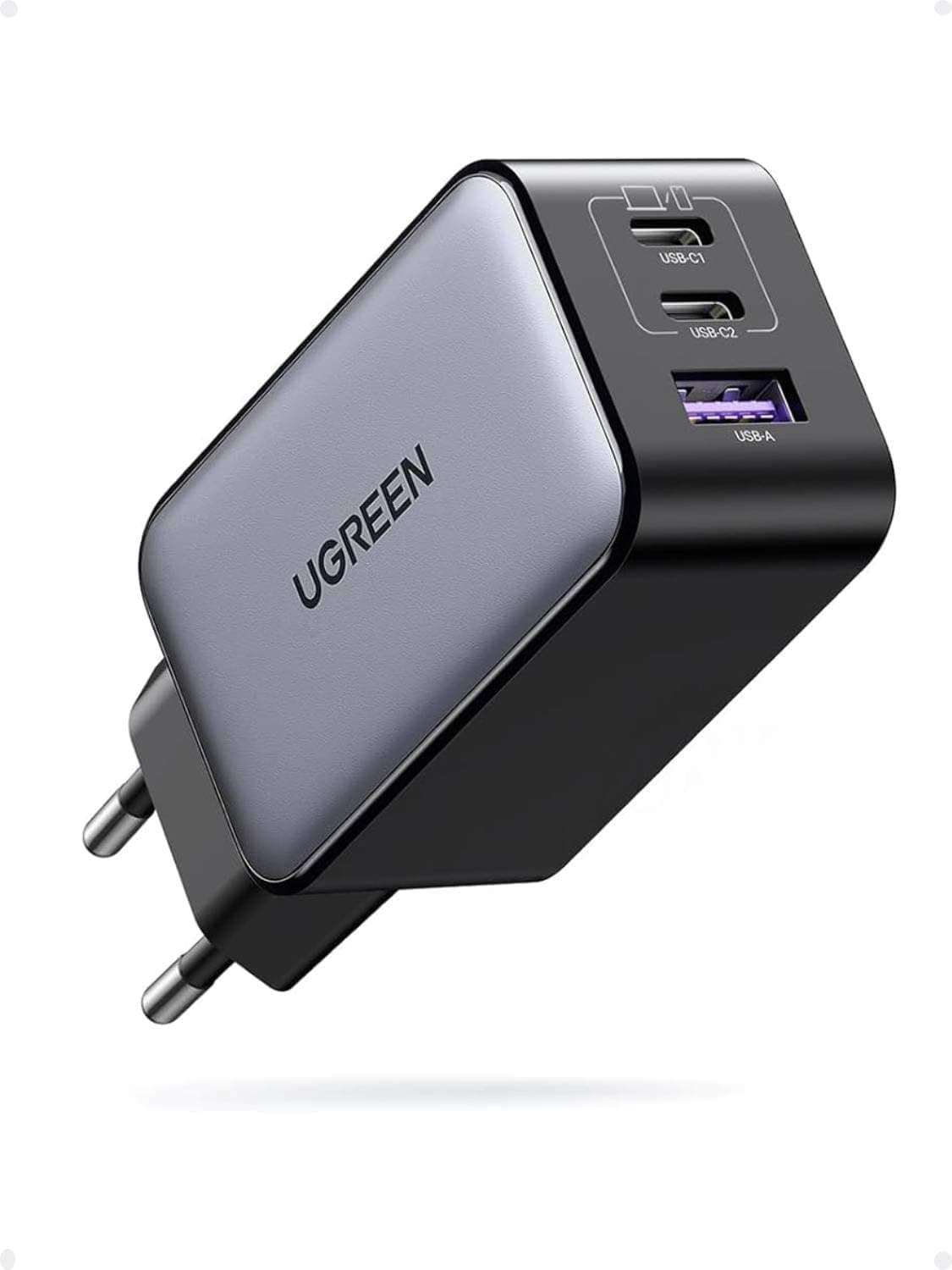 UGREEN Nexode Cargador USB C 65W, Carga Rápida con 3 Puertos