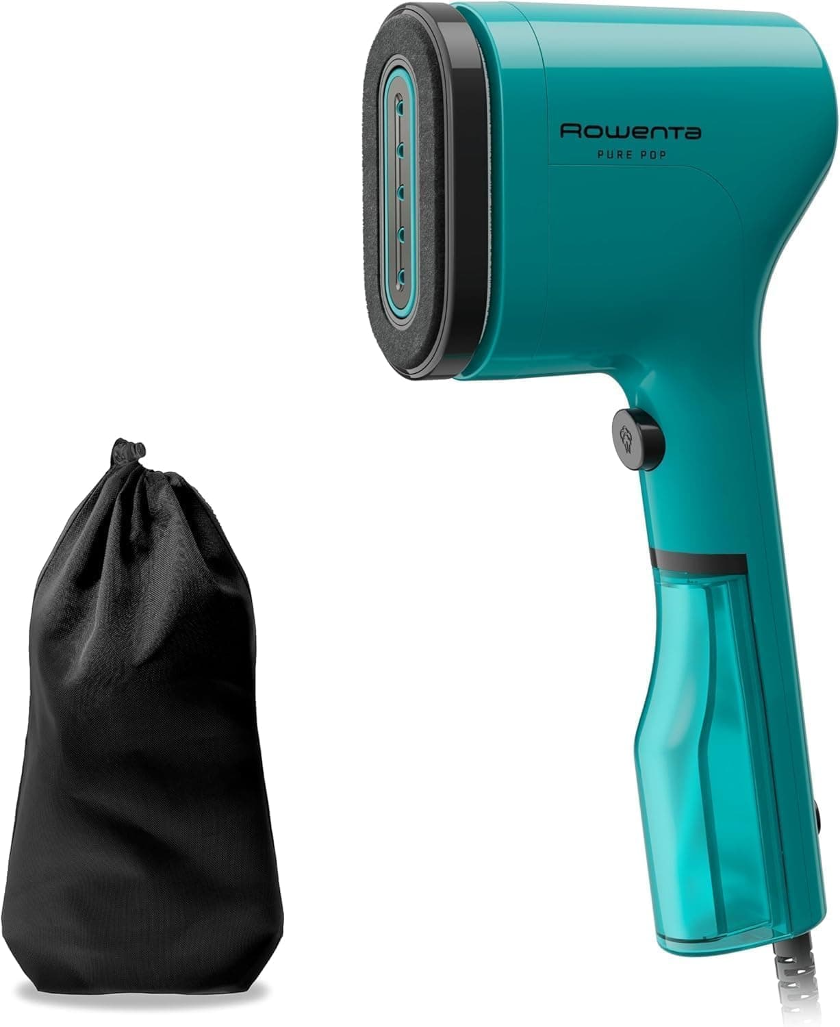 Rowenta Pure Pop - Cepillo de vapor de 1300 W con salida de vapor de hasta 20 gr/min que plancha y purifica, elimina pelusas y pelo, cabezales reversibles, diseño para viaje, color verde, DR2024