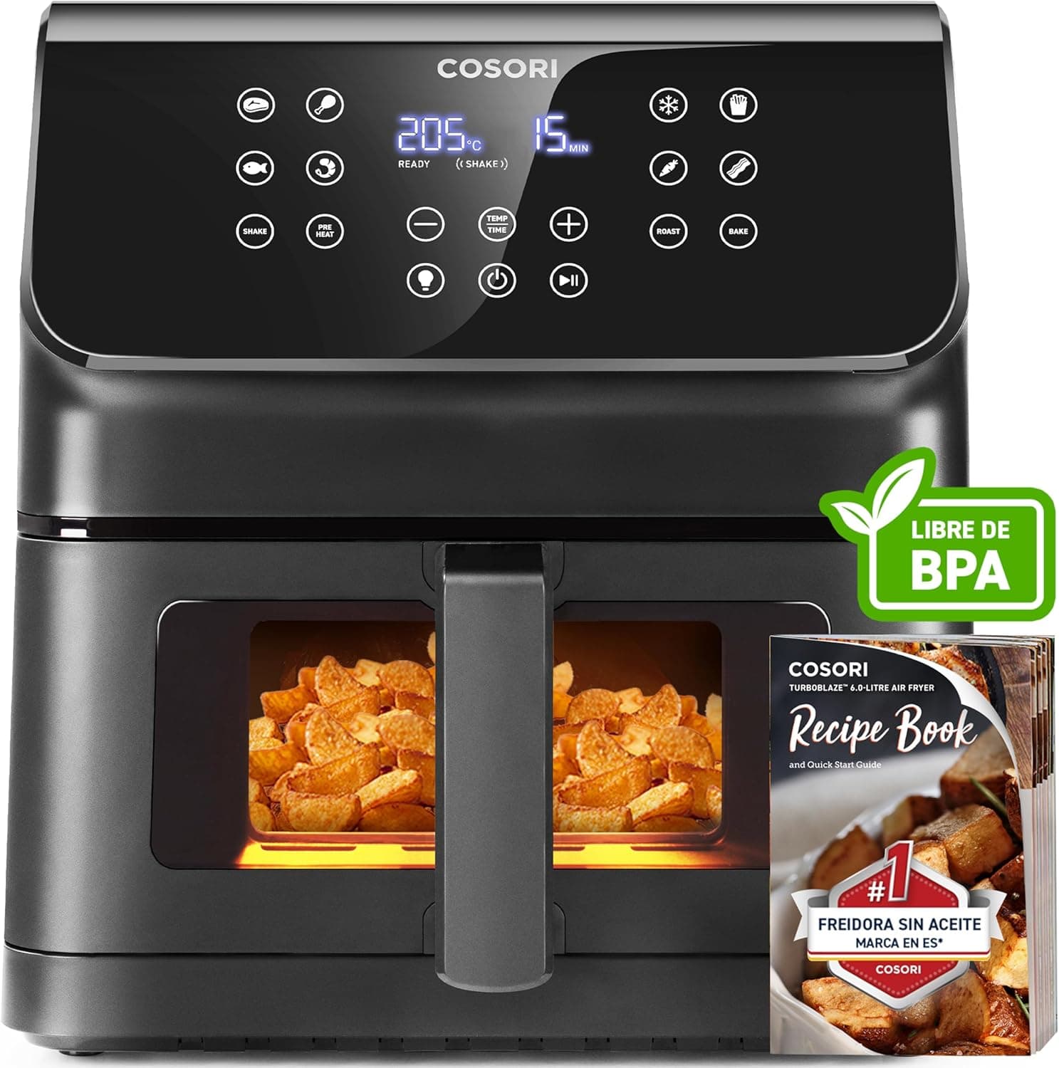 Freidora de aire Cosori 6,2 L 1700 W 55 % de ahorro,