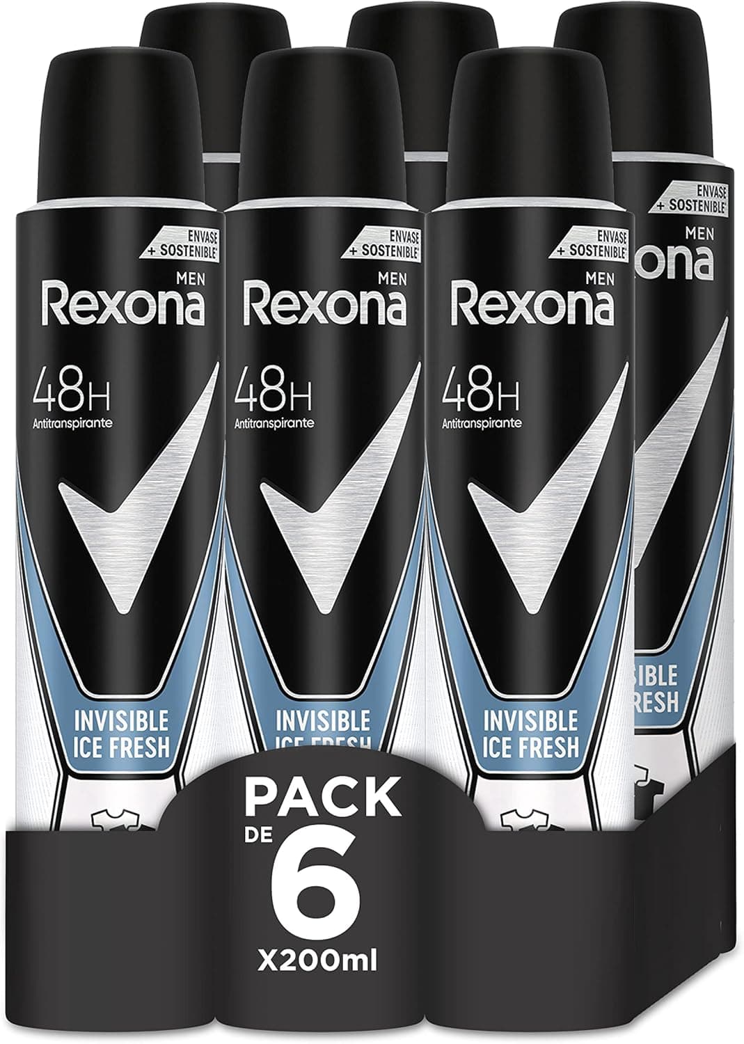 Rexona Invisible Pack 6 unidades - Antitranspirante para hombre